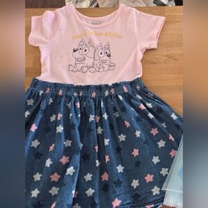 Charming Starry Kids Skirt - Blue and Pink